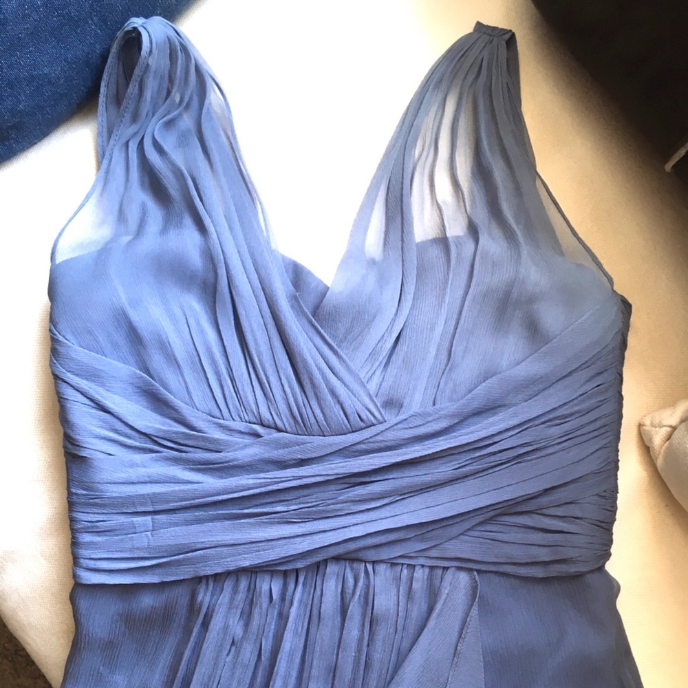 AMSALE Blue Silk Multi-Way Formal Gown 4